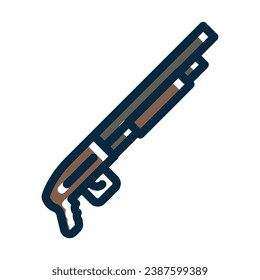 Shotgun Vector Thick Line Filled Dark Colors Icons For Personal And Commercial Use.
