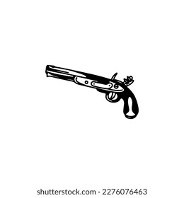 shotgun weapon doodle illustration vector