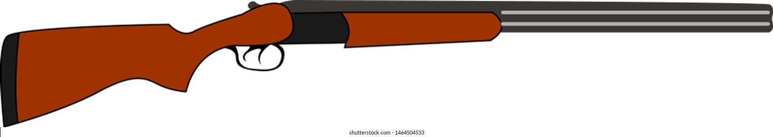 arma de escopeta, ilustración, vector sobre fondo blanco.