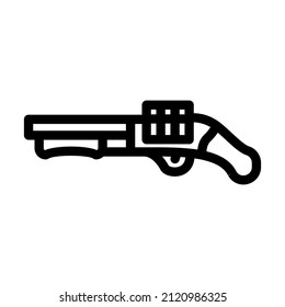 shotgun weapon line icon vector. shotgun weapon sign. isolated contour symbol black illustration