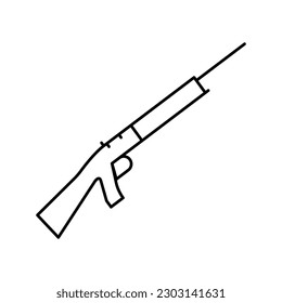shotgun weapon line icon vector. shotgun weapon sign. isolated contour symbol black illustration