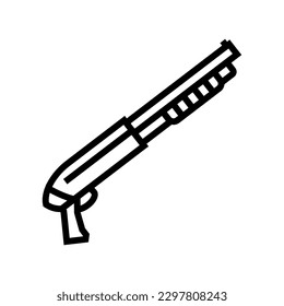 shotgun weapon war line icon vector. shotgun weapon war sign. isolated contour symbol black illustration