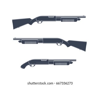 Shotguns isolated on white
