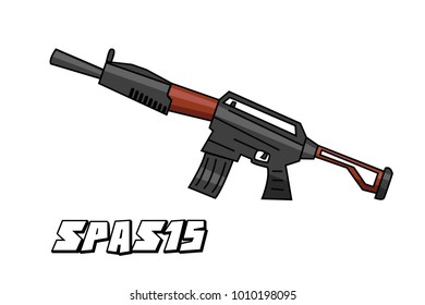 shotguns model spas51 cartoon design illustration