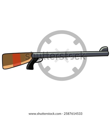The shotguns with target. Hunting gun. vector illustration 
