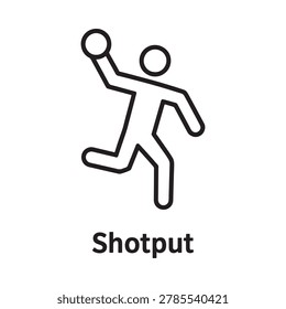 shotput icon in black line art on white background