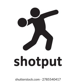 shotput icon in black silhouette on white background
