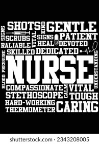 Shots gentle nurse caring vector art design, eps file. design file for t-shirt. SVG, EPS cuttable design file