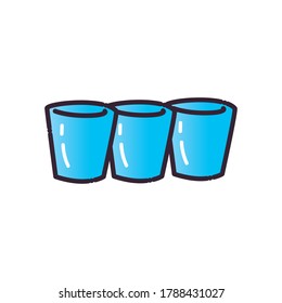 shots glasses fill and gradient style icon design, Alcohol drink bar and beverage theme Vector illustration