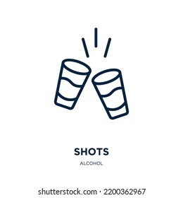 Shots Icon From Alcohol Collection. Thin Linear Shots, Shot, Glass Outline Icon Isolated On White Background. Line Vector Shots Sign, Symbol For Web And Mobile