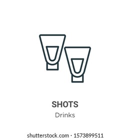 Shots outline vector icon. Thin line black shots icon, flat vector simple element illustration from editable drinks concept isolated on white background