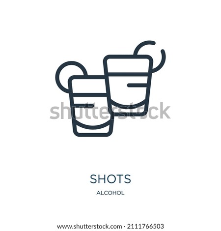 shots thin line icon. shot, medical linear icons from alcohol concept isolated outline sign. Vector illustration symbol element for web design and apps.