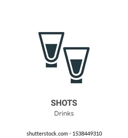 Shots vector icon on white background. Flat vector shots icon symbol sign from modern drinks collection for mobile concept and web apps design.