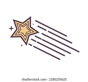 shotting star cartoon icon isolated