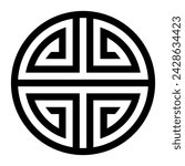 Shou, Chinese longevity symbol. Happiness and a long life is a blessing in Chinese traditional thought, symbolized by Shouxing, the Old Immortal Man of the South Pole, and deification of star Canopus.