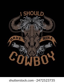 debería haber sido un diseño de camiseta de vaquero de cabeza de vaca