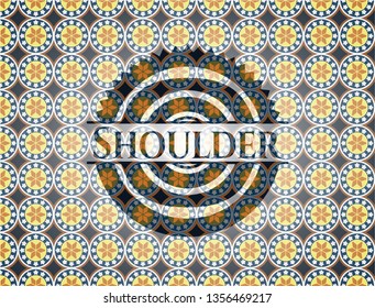 Shoulder arabesque style badge. arabic decoration.