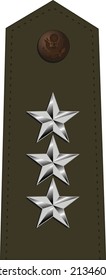 Shoulder army pad mark for the LIEUTENANT GENERAL insignia rank in the United States Army