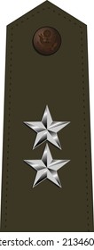 Shoulder Army Pad Mark For The MAJOR GENERAL Insignia Rank In The United States Army