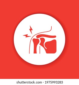 Shoulder arthritis color glyph icon. Inflammation joint. Sign for web page, mobile app, button, logo. Editable stroke.