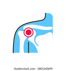 Shoulder arthritis line color icon. Inflammation joint. Sign for web page, mobile app, button, logo. Editable stroke.