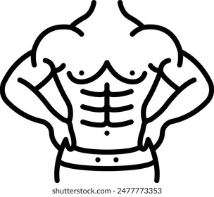 Concepto de artroplastia de hombro, Implantes musculares para hombres Diseño de íconos de Vector, Cosmetología o Cosmetólogo Símbolo, Esquema estético de belleza Signo, Tratamiento de belleza Ilustración de stock