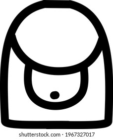 Schultertasche, Symbolgrafik, Vektorgrafik auf weißem Hintergrund