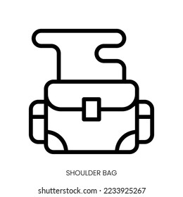 shoulder bag icon. Line Art Style Design Isolated On White Background
