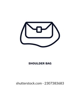 shoulder bag icon. Thin line shoulder bag icon from fashion and things  collection. Outline vector isolated on white background. Editable shoulder bag symbol can be used web and mobile