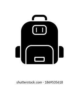 Shoulder bag illustration glyphs style education icon vector design, this vector is suitable for icons, logos, illustrations, stickers, books, covers, .etc