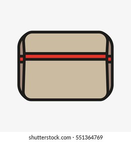 Shoulder Bag on Wheels Minimal Colorful Flat Line Stroke Icon Pictogram Symbol Illustration
