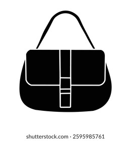 Shoulder bag silhouette, black sling bag silhouette, vector illustration design template elements