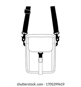 Shoulder bag vector illustration flat sketches template