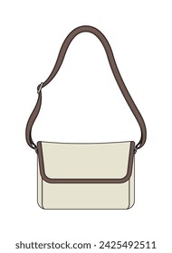 Shoulder bag vector template illustration