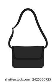 Shoulder bag vector template illustration