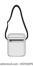 Shoulder bag vector template illustration