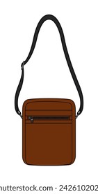 Shoulder bag vector template illustration