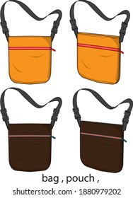 Shoulder bags for teenagers vector template