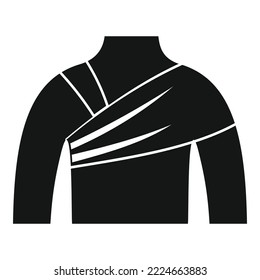 Icono de venda de hombro vector simple. Fractura de accidentes. Daño del paciente
