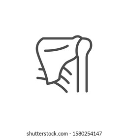 Shoulder blade and joint line outline icon