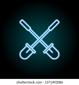 shoulder blades neon icon. Elements of Camping set. Simple icon for websites, web design, mobile app, info graphics