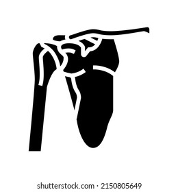 shoulder bone glyph icon vector. shoulder bone sign. isolated contour symbol black illustration