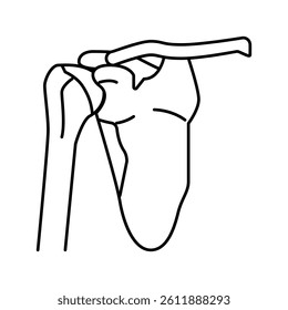 shoulder bone line icon vector. shoulder bone sign. isolated contour symbol black illustration