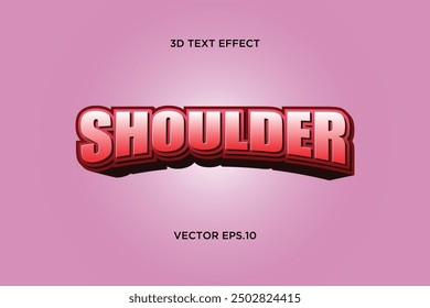 "shoulder" creative design 3d text effect