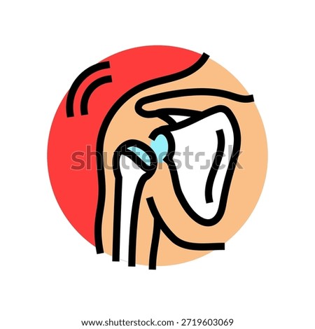 shoulder dislocation in gym color icon vector. shoulder dislocation in gym sign. isolated symbol illustration