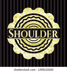 Shoulder gold emblem or badge. Vector Illustration. Detailed.