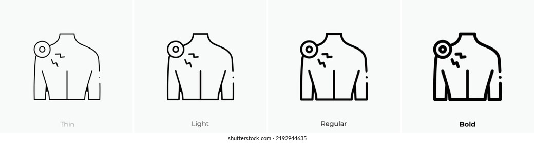 shoulder icon. Thin, Light Regular And Bold style design isolated on white background