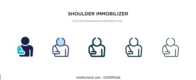 shoulder immobilizer icon in different style vector illustration. two colored and black shoulder immobilizer vector icons designed in filled, outline, line and stroke style can be used for web,