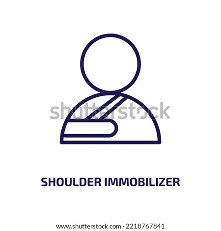 shoulder immobilizer icon from general collection. Thin linear shoulder immobilizer, vector, flat outline icon isolated on white background. Line vector shoulder immobilizer sign, symbol for web and 