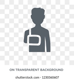 shoulder immobilizer icon. Trendy flat vector shoulder immobilizer icon on transparent background from General collection. 